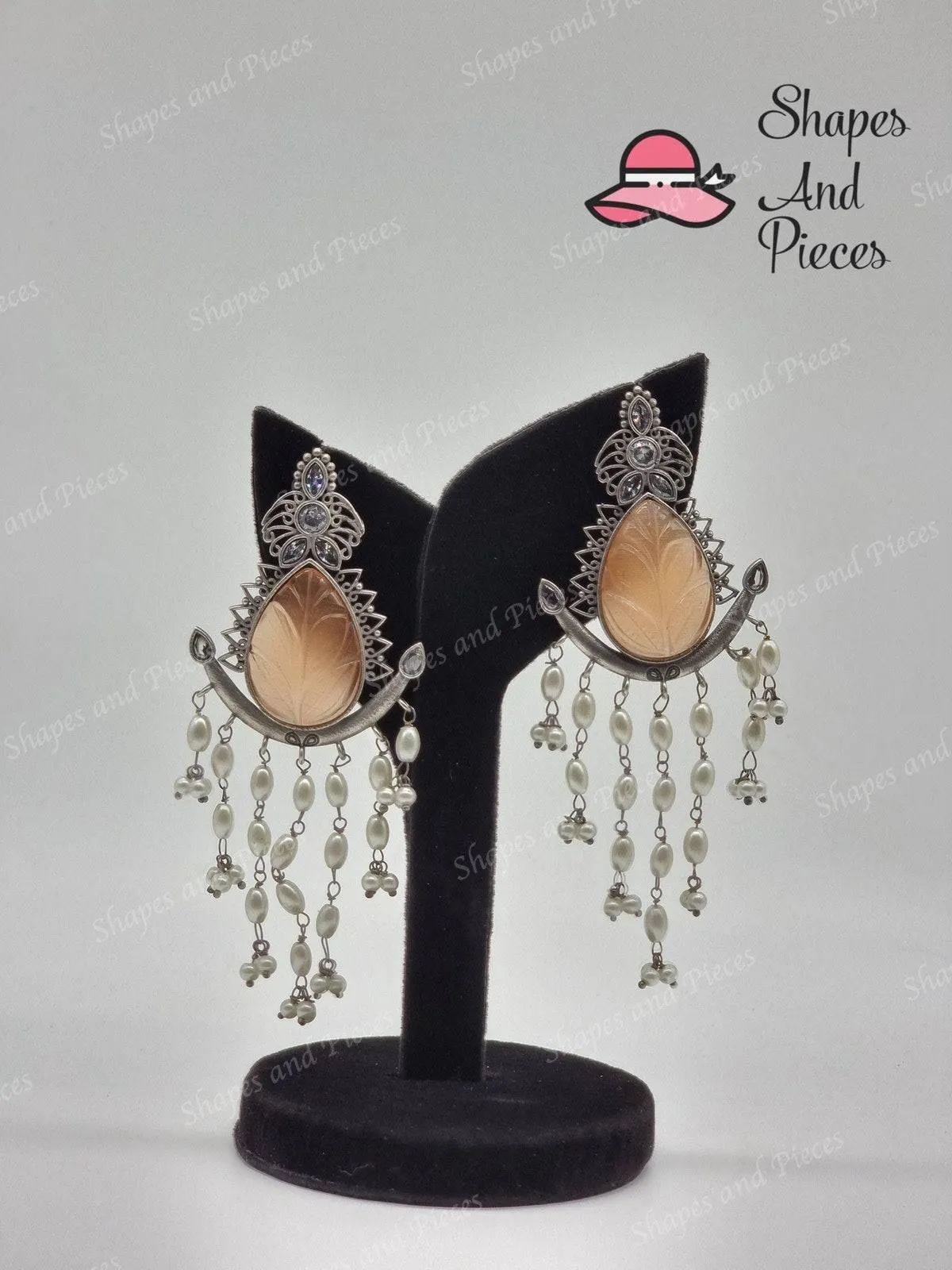 Stone Curtain Earrings