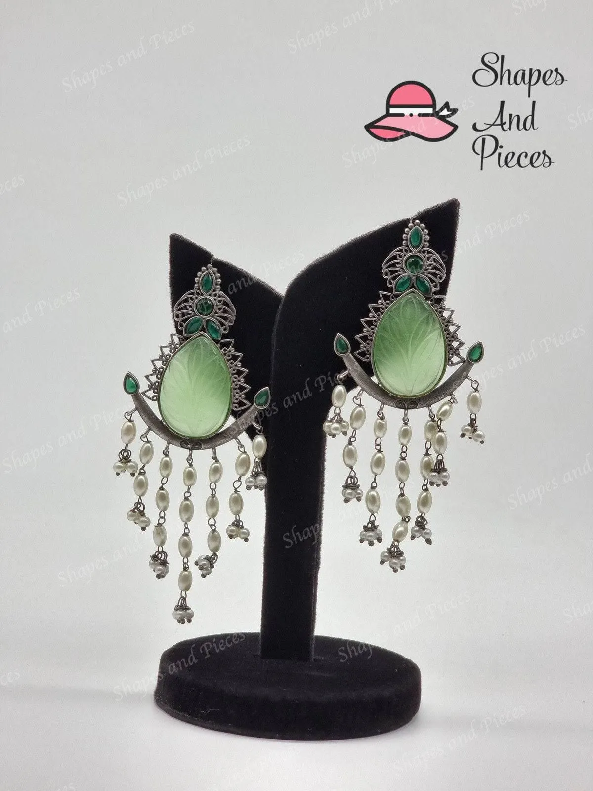 Stone Curtain Earrings