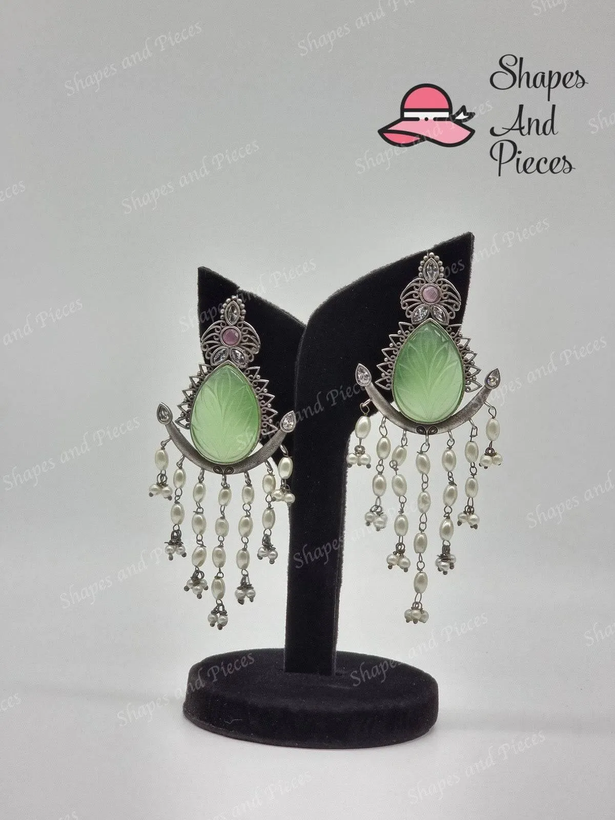 Stone Curtain Earrings
