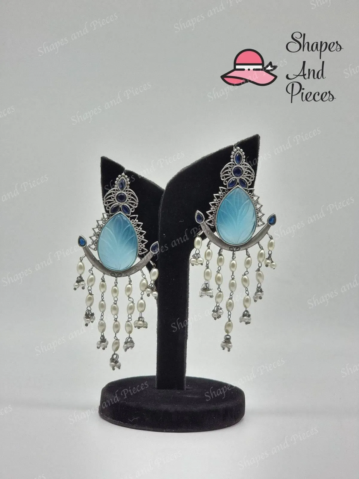 Stone Curtain Earrings