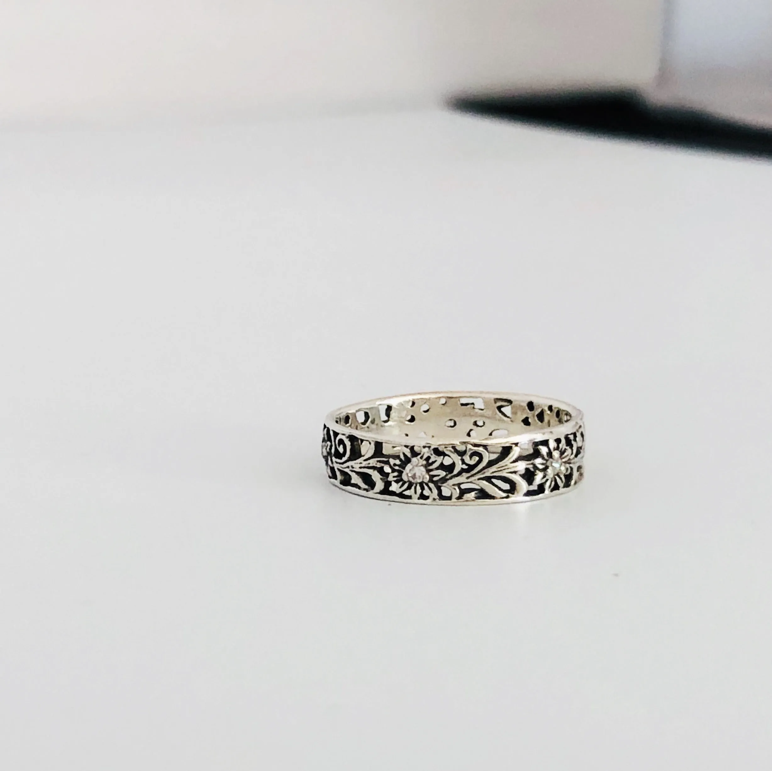 Sunflower Ring - Sterling Silver Stacking Ring