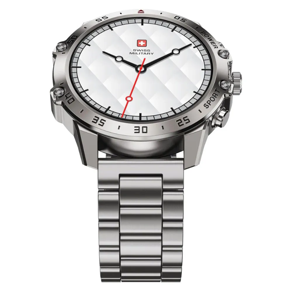 Swiss Military DOM 5 Smart Watch Silver Metal Case With Silver Metal Strap