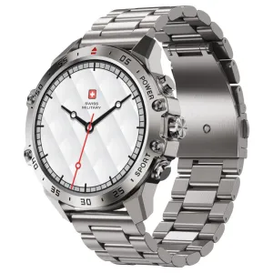 Swiss Military DOM 5 Smart Watch Silver Metal Case With Silver Metal Strap