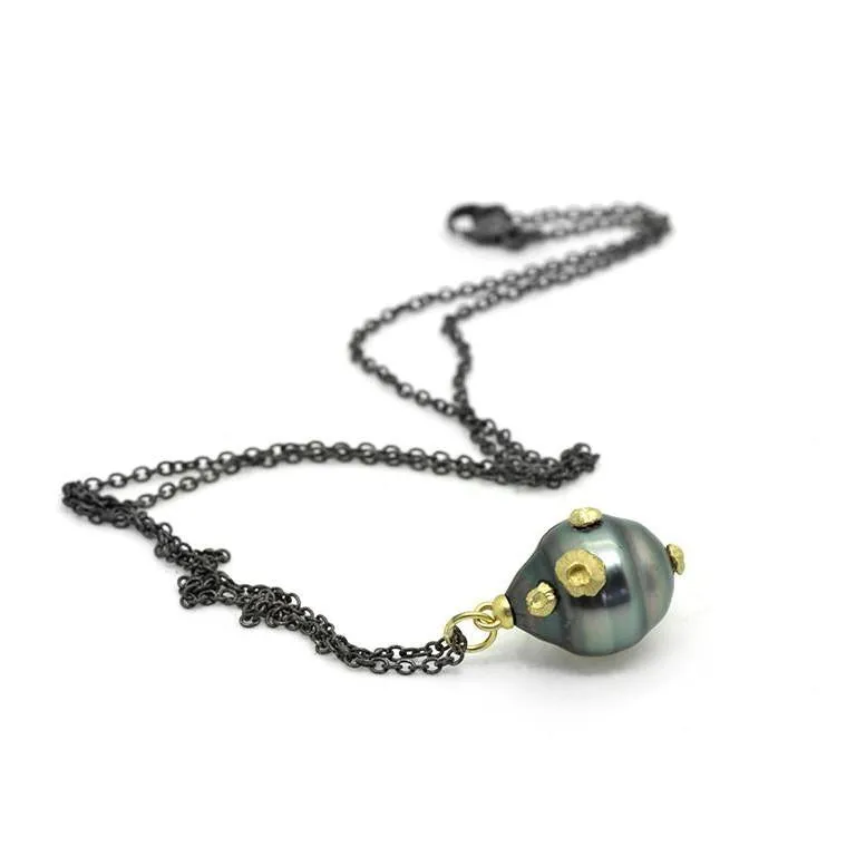 Tahitian Pearl Ruthie B. Pendant with Barnacles
