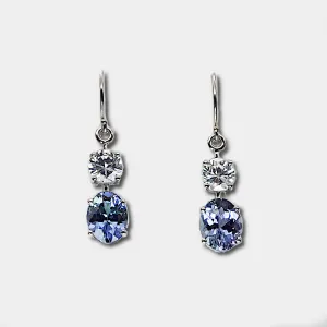 Tanzanite & Zircon Drop Earrings