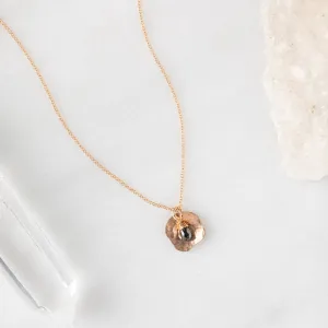 The Black Diamond Petal Necklace | Rose Gold Filled