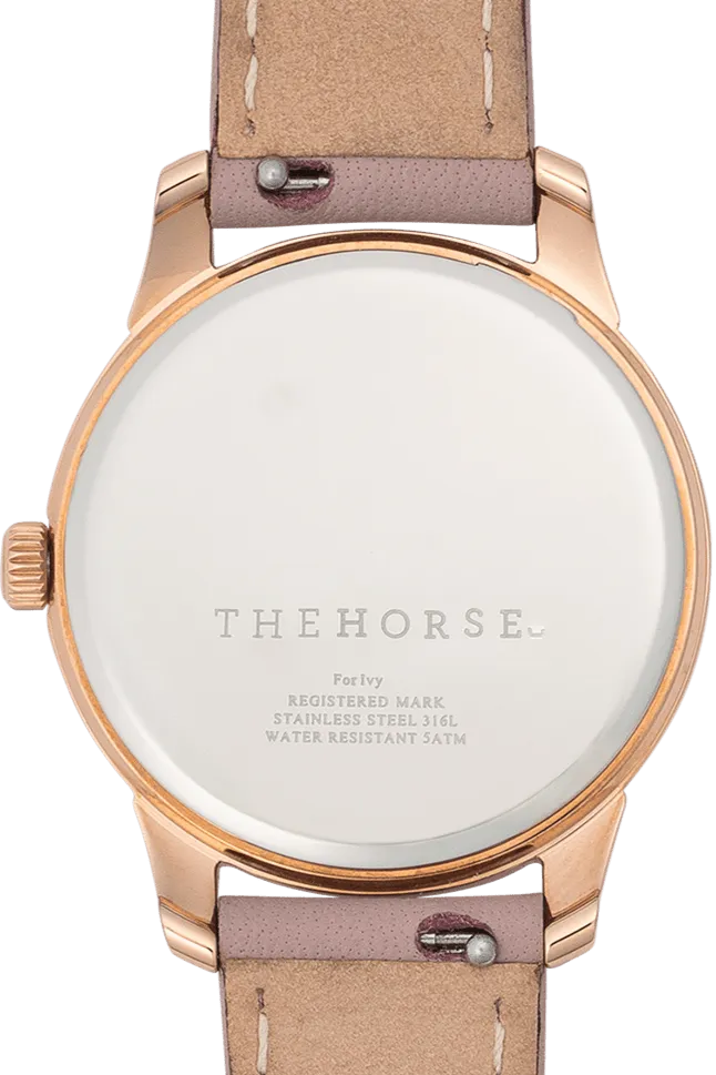 THE HORSE IVY GIRL WATCH - ROSE GOLD/WHITE DIAL/BLUSH LEATHER