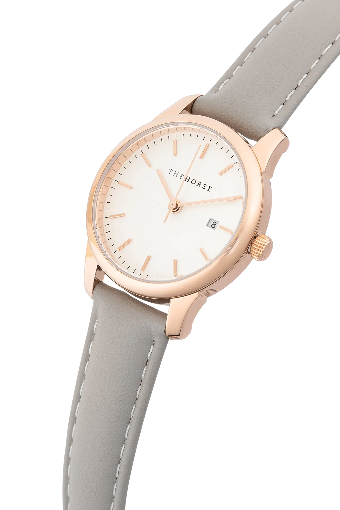 THE HORSE IVY GIRL WATCH - ROSE GOLD/WHITE FACE/GREY STRAP