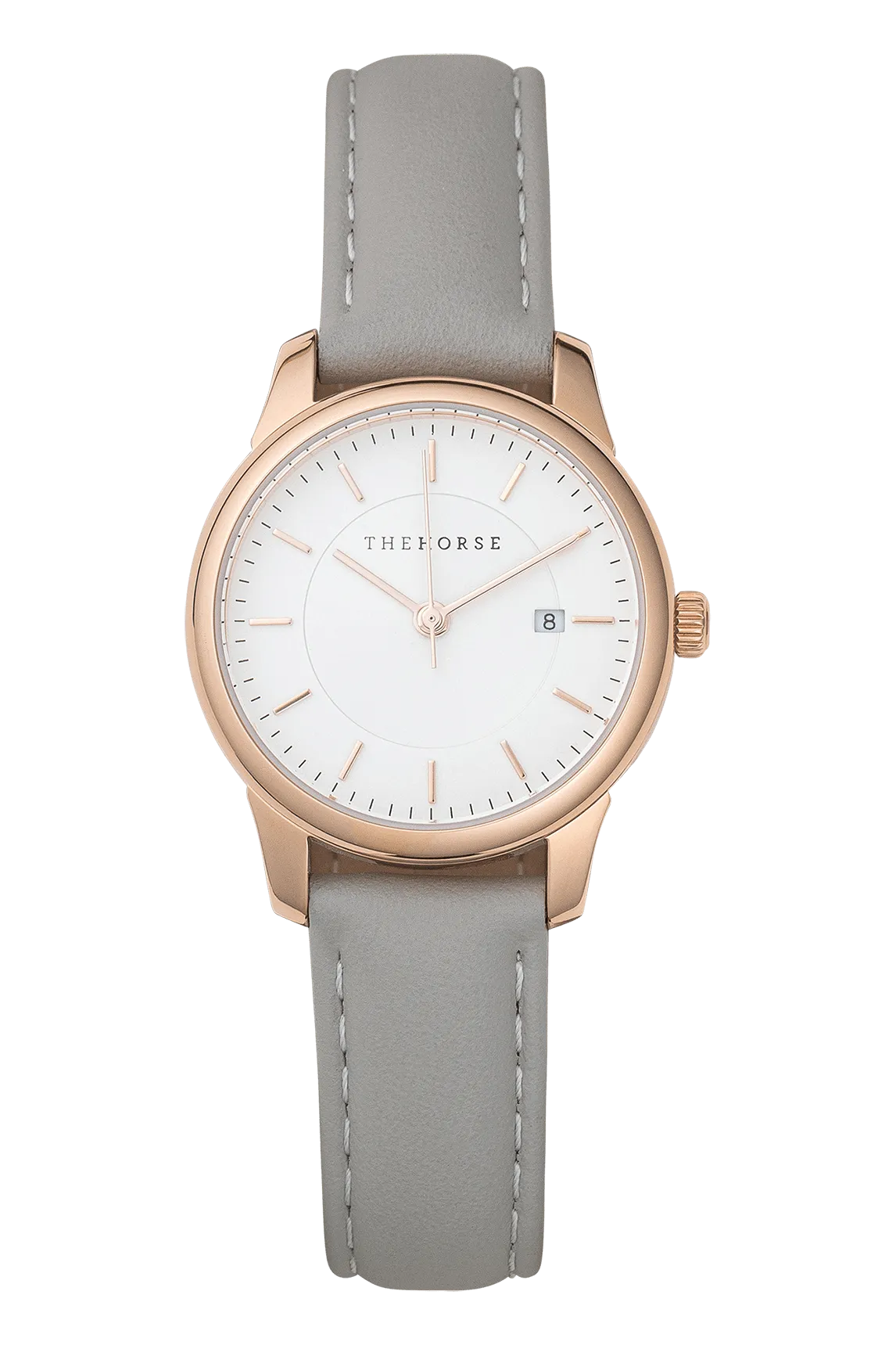 THE HORSE IVY GIRL WATCH - ROSE GOLD/WHITE FACE/GREY STRAP