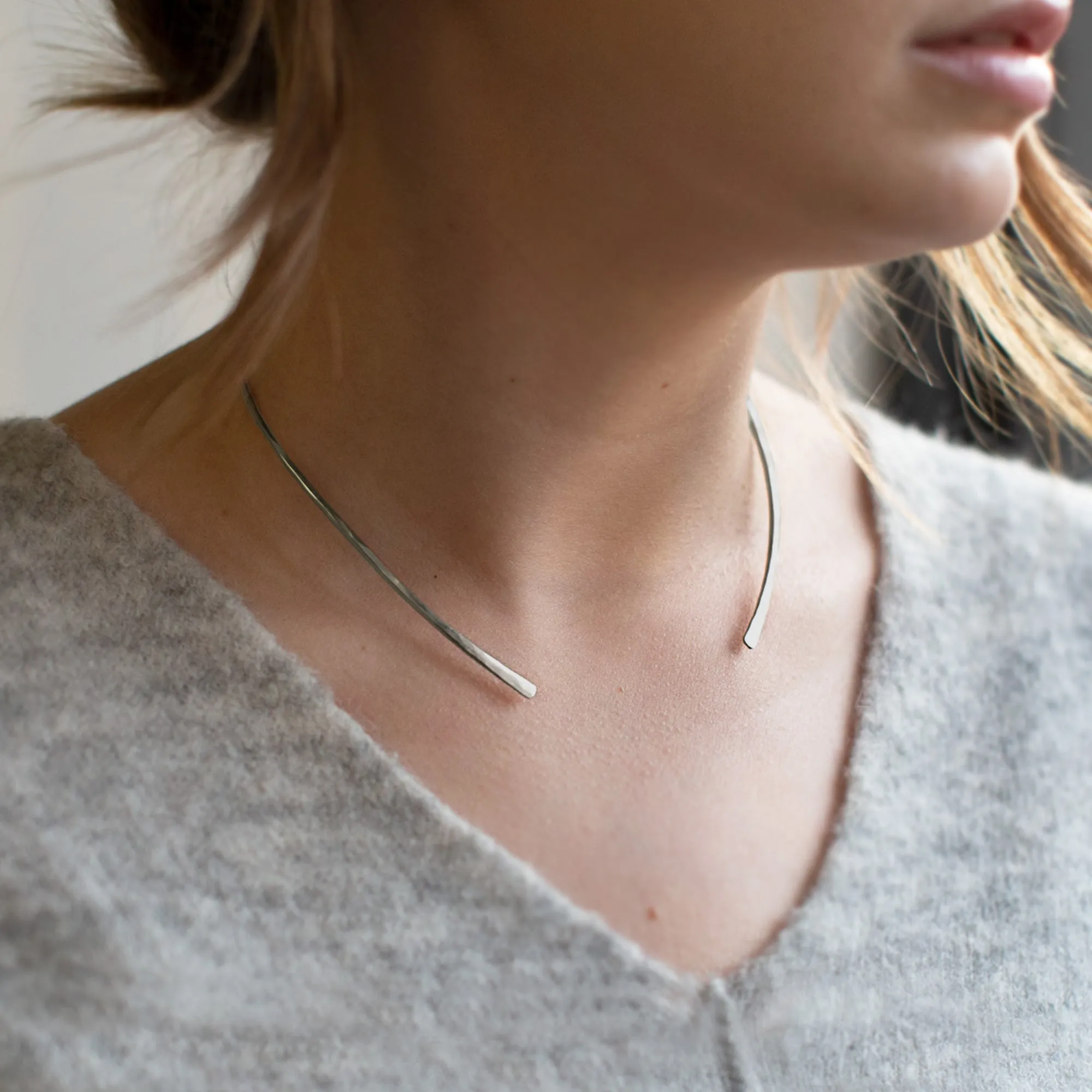 The Open Cuff Necklace | Sterling Silver