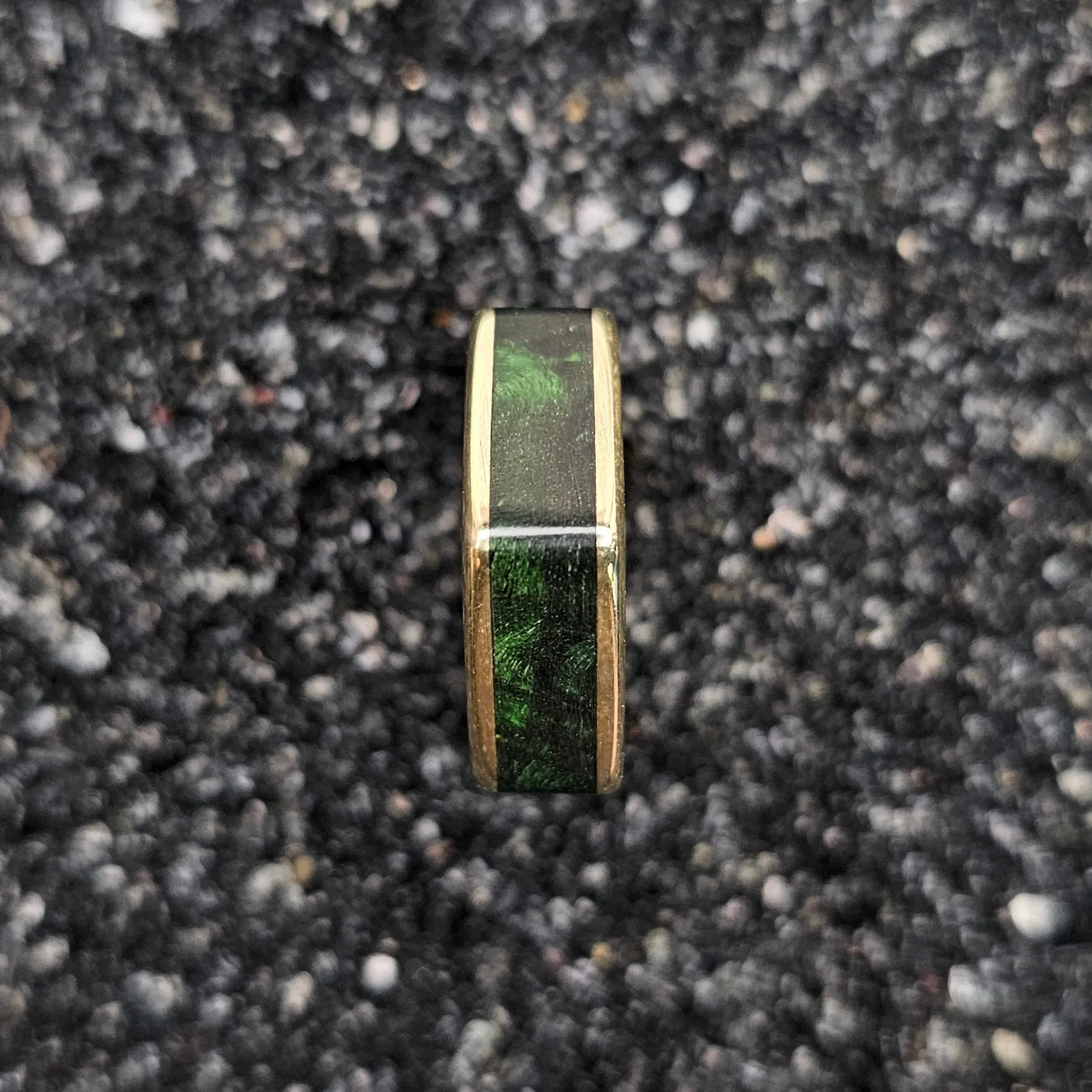 The Ouija (Green Burl Wood & Brass Ring)