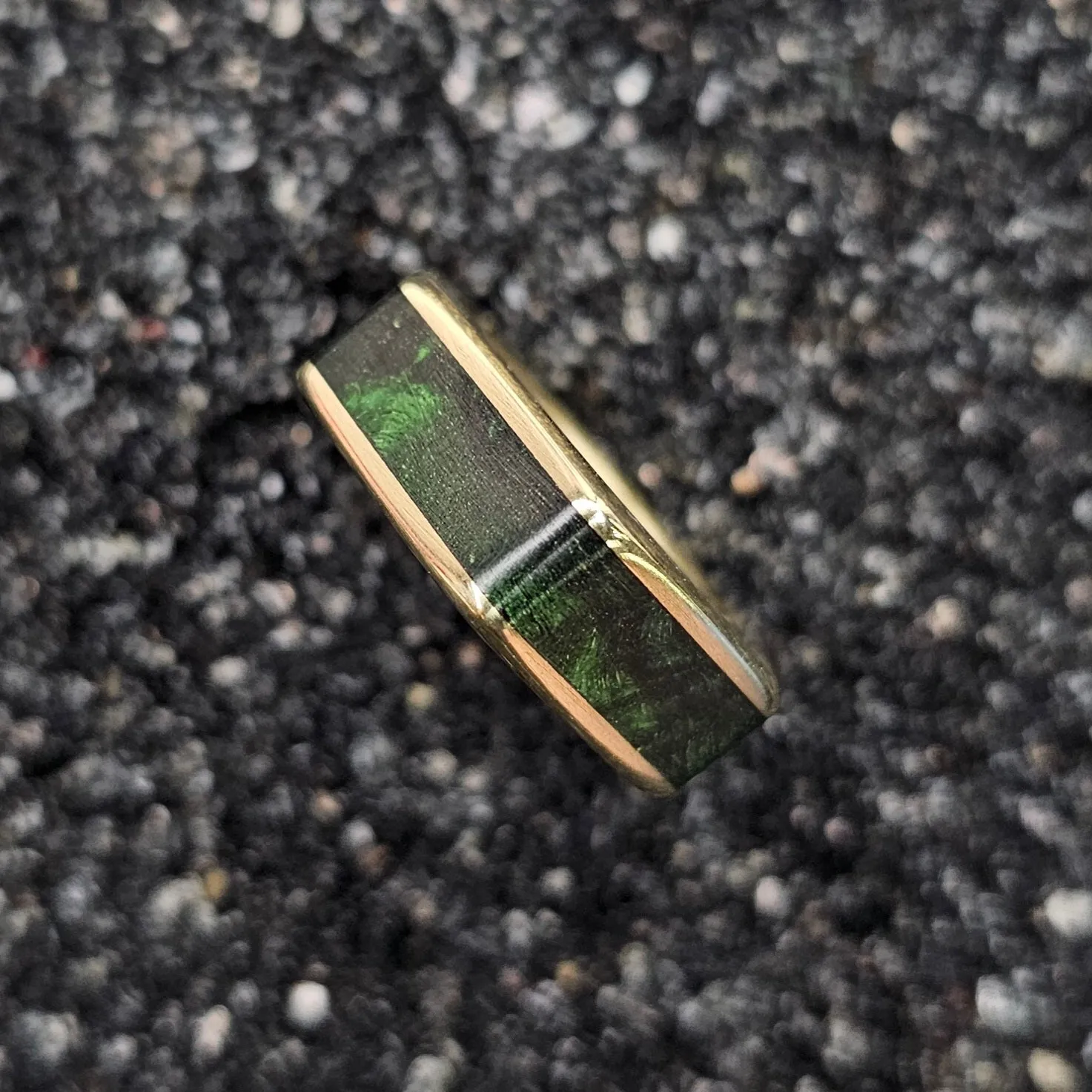 The Ouija (Green Burl Wood & Brass Ring)