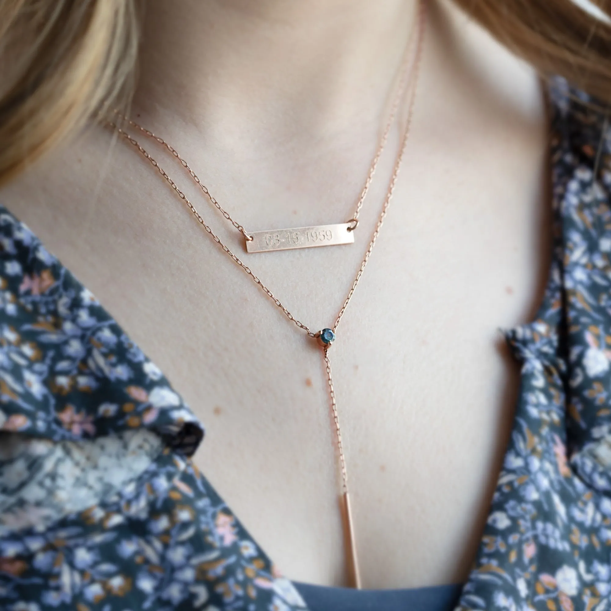 The Personalized Save the Date / Nameplate Necklace | Rose Gold Filled