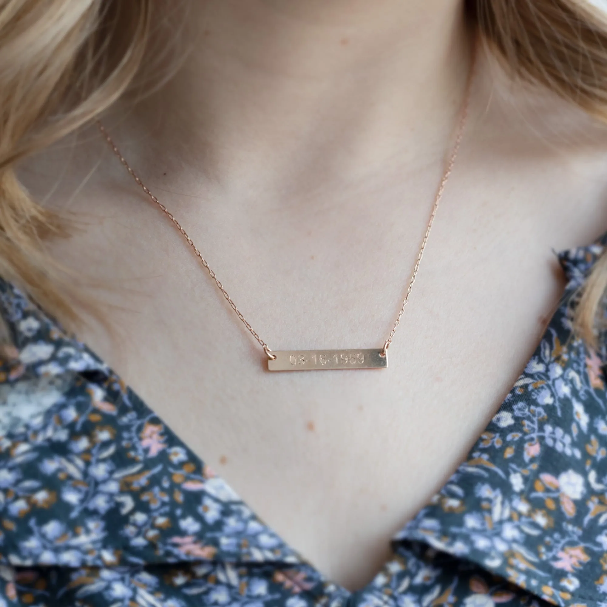 The Personalized Save the Date / Nameplate Necklace | Rose Gold Filled