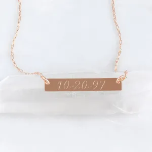 The Personalized Save the Date / Nameplate Necklace | Rose Gold Filled