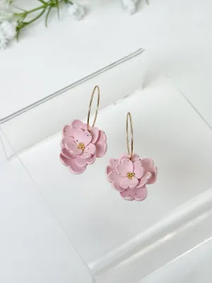The Pink Statement Flower Hoops