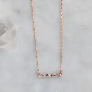 The Salt and Pepper Diamond Bar Necklace | 14K Rose Gold