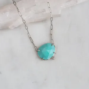 The Turquoise   Diamond Pendant Necklace | Sterling Silver