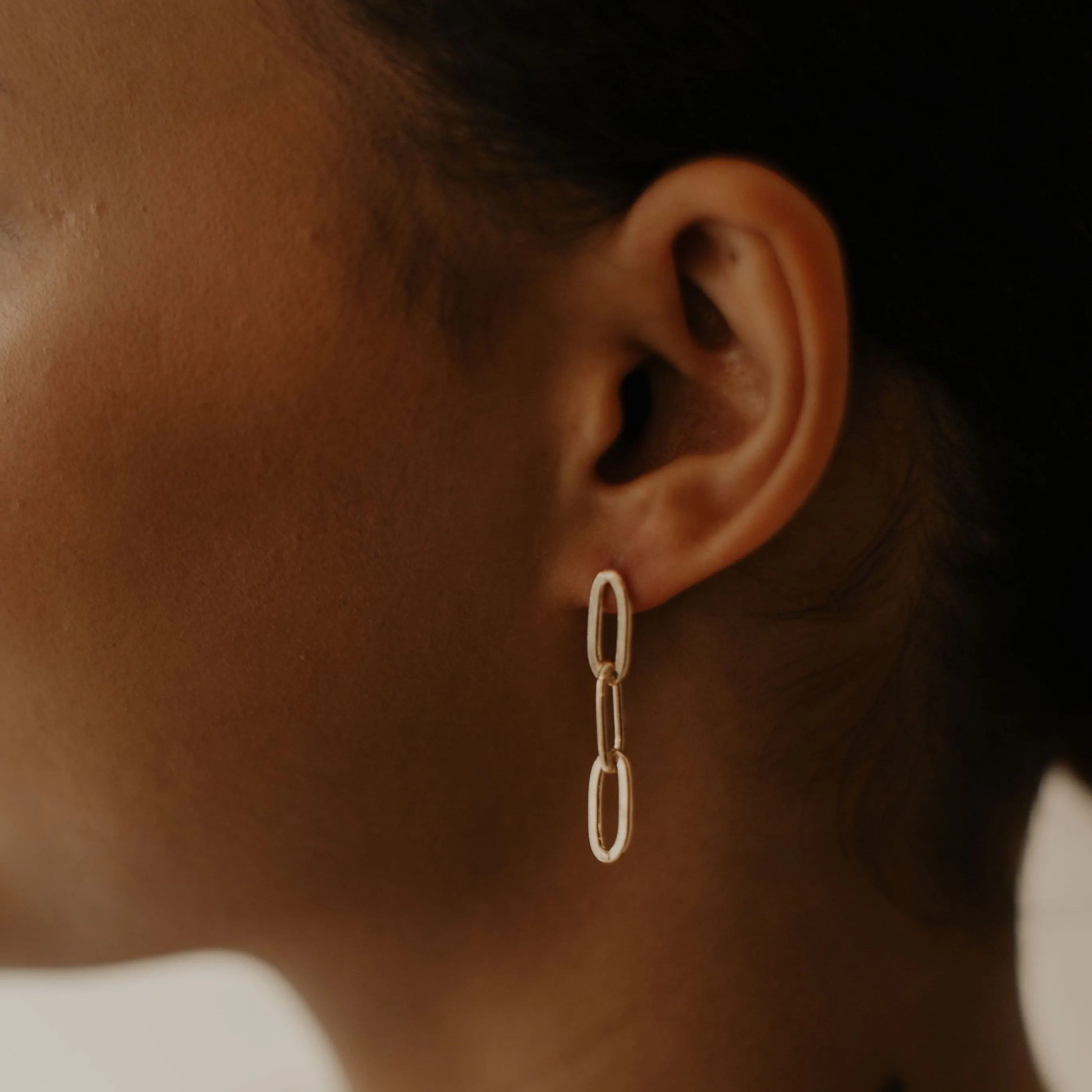 Thick Triple Paperclip Studs