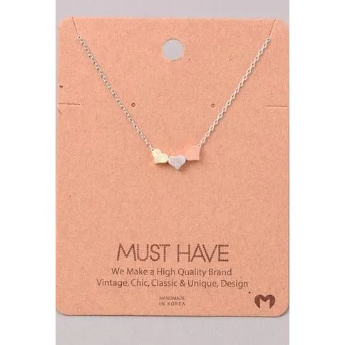 Three Dainty Hearts Necklace.