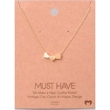 Three Dainty Hearts Necklace.