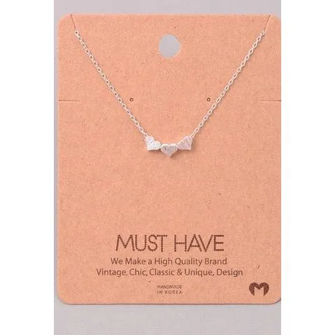 Three Dainty Hearts Necklace.