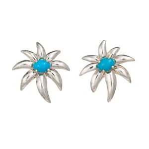 Tiffany & Co Fireworks Earrings Turquoise c1995 Sterling Silver 18k Gold Jewelry