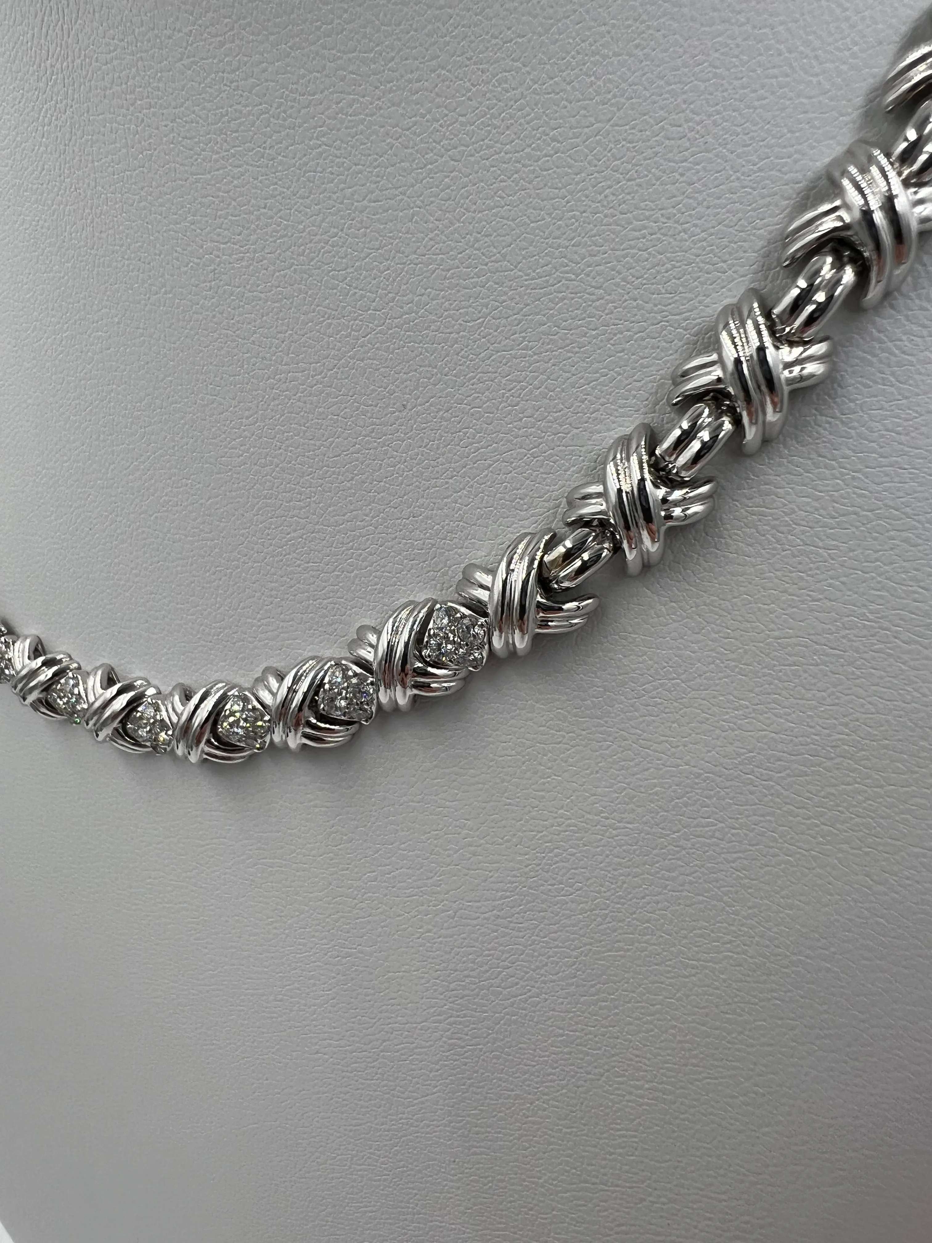 Tiffany White Gold Diamond Signature Necklace