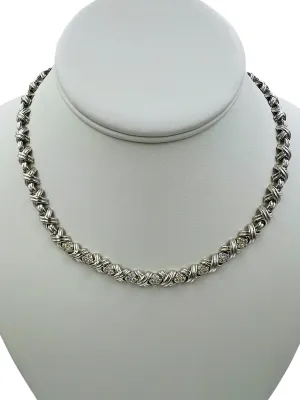 Tiffany White Gold Diamond Signature Necklace