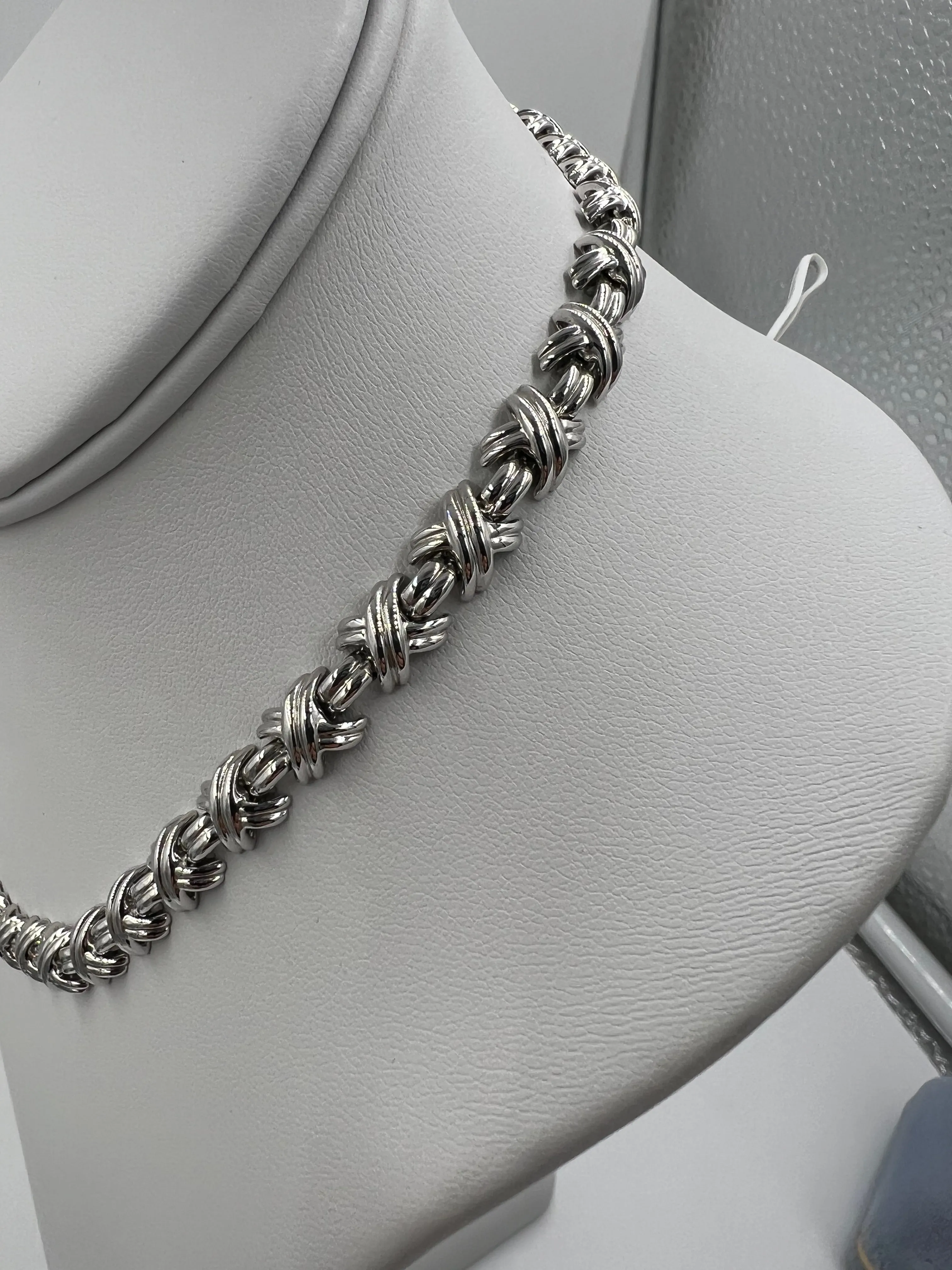 Tiffany White Gold Diamond Signature Necklace