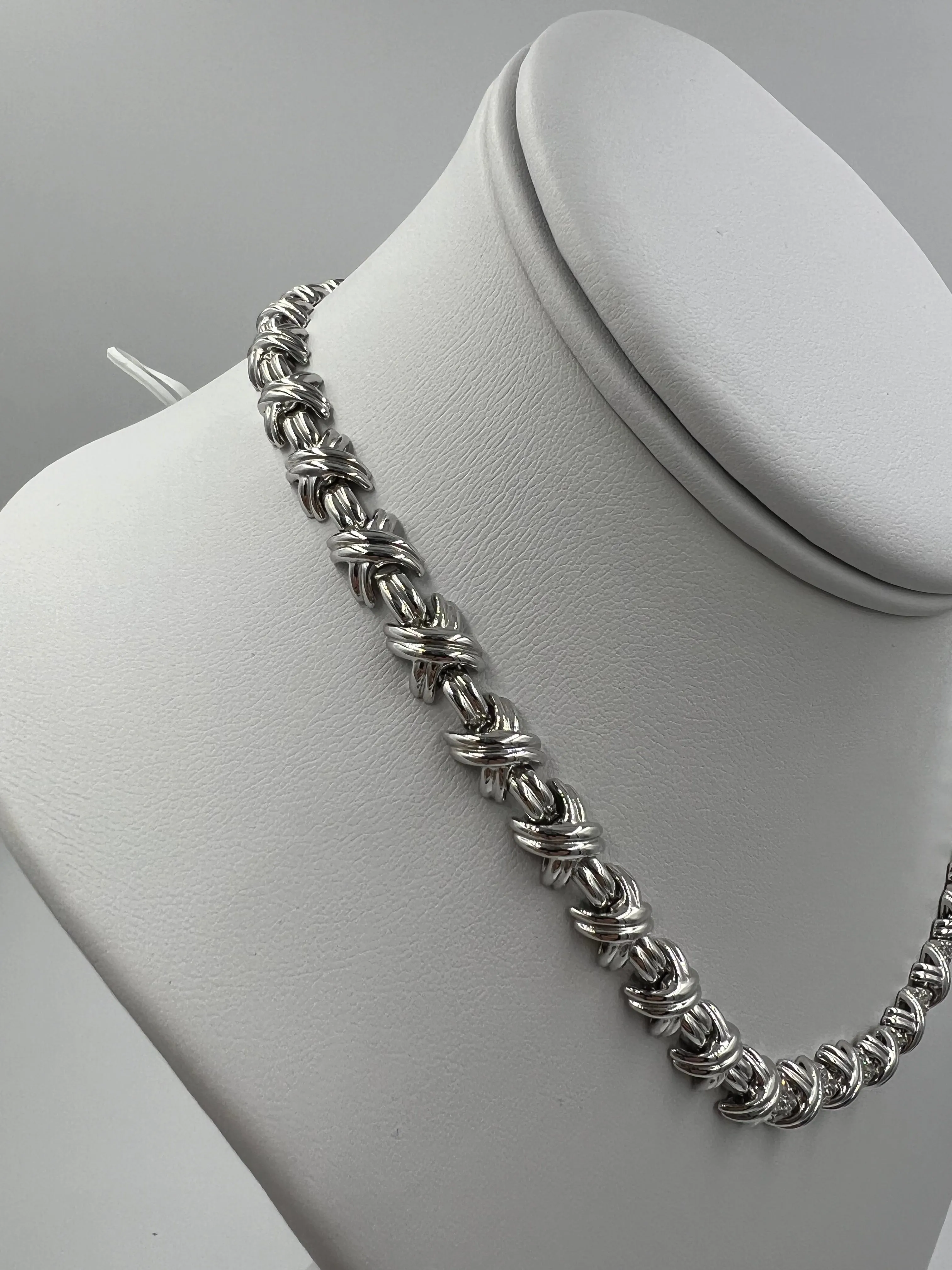 Tiffany White Gold Diamond Signature Necklace