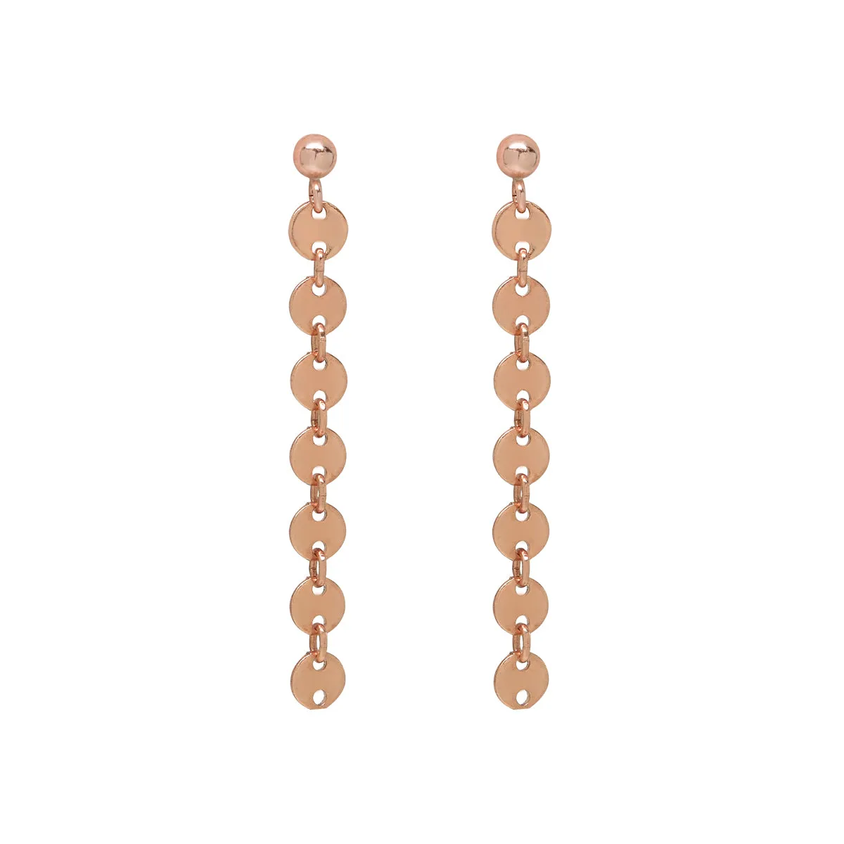 Tiny Disc Drop Earrings