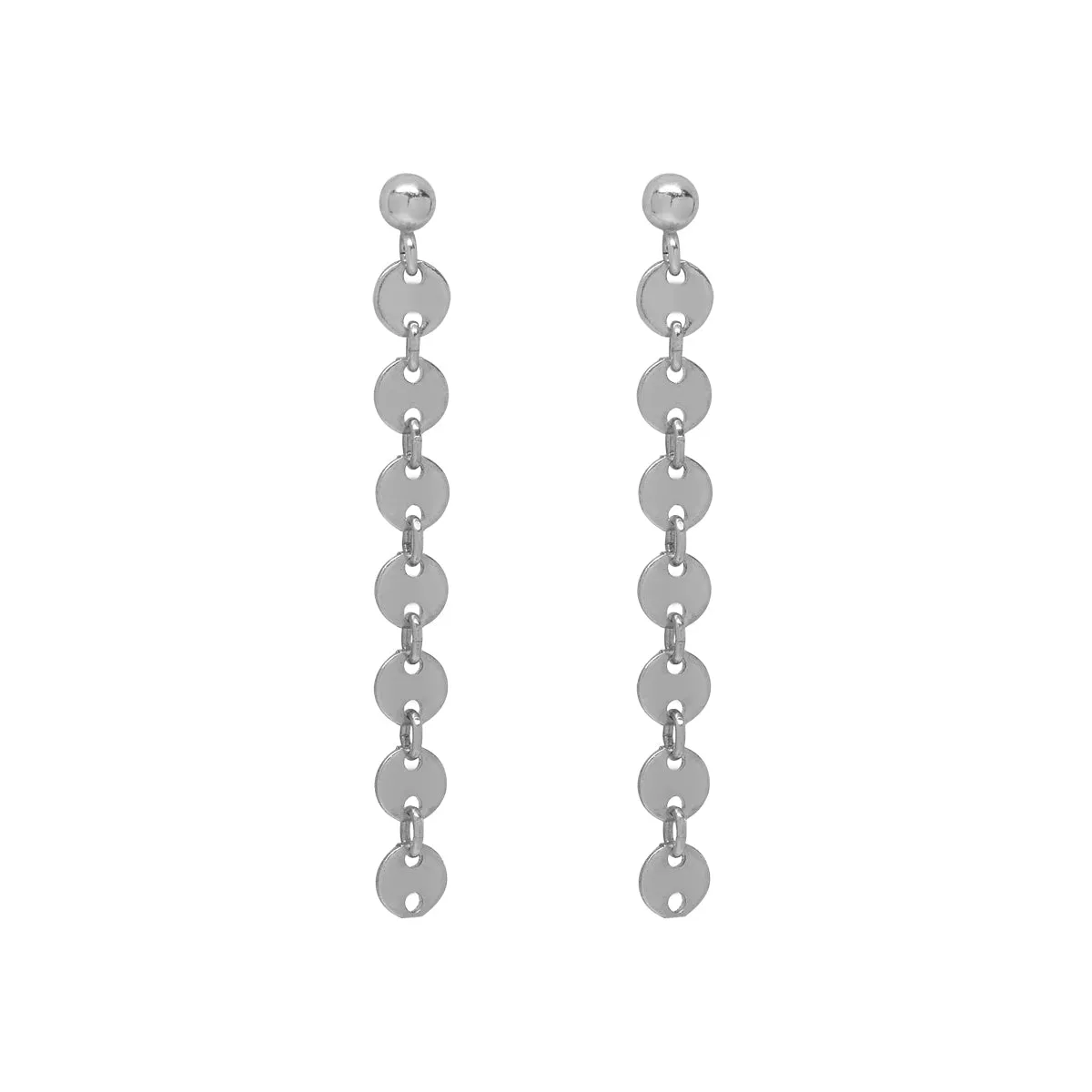 Tiny Disc Drop Earrings