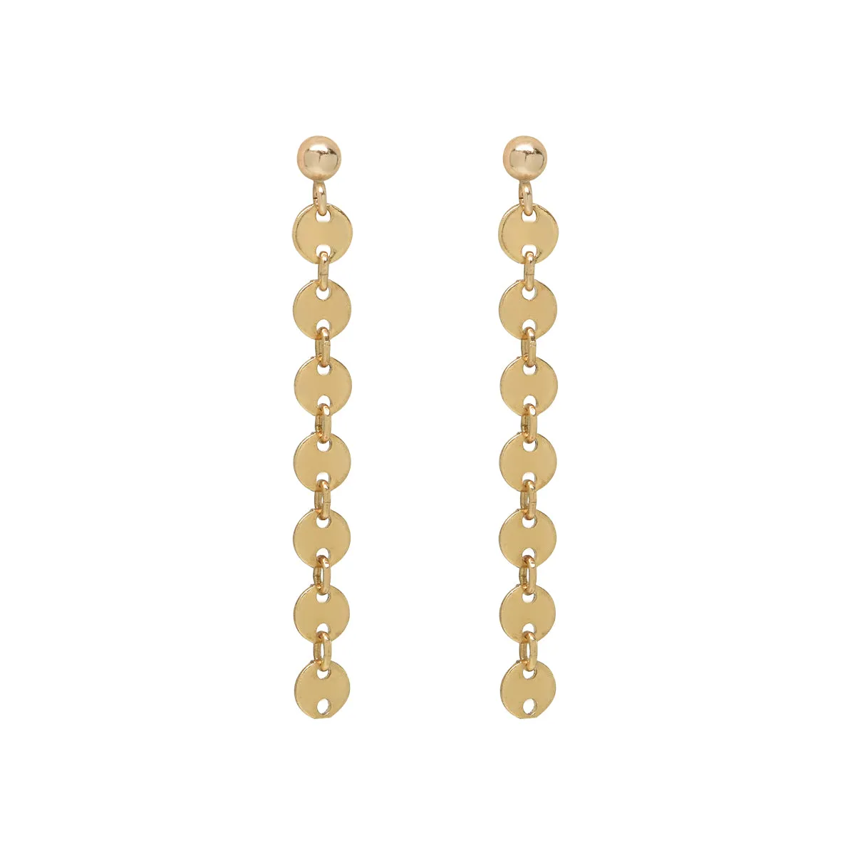 Tiny Disc Drop Earrings