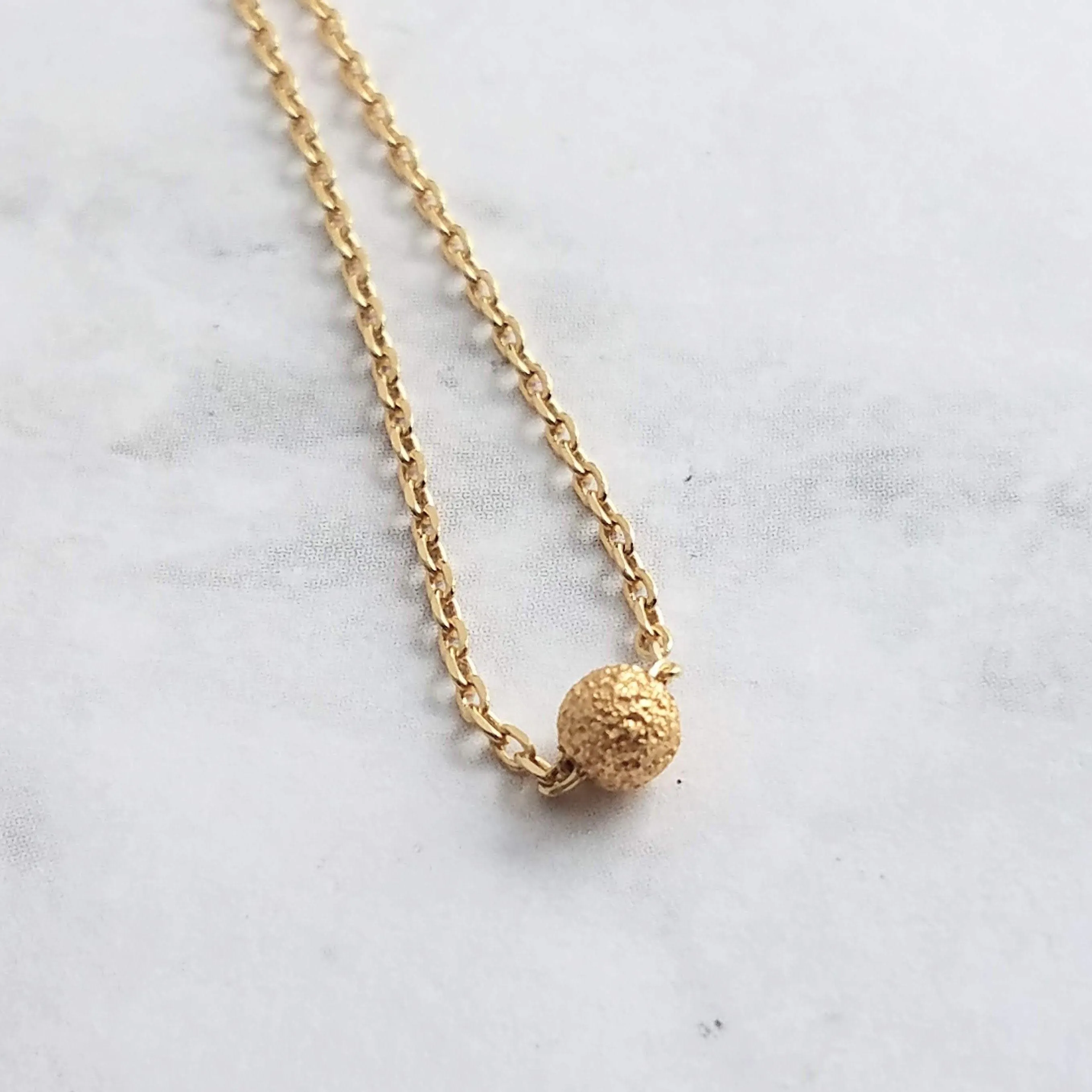 Tiny Gold Ball Necklace, simple gold necklace, little gold ball necklace, stardust necklace, gold bead necklace, layering necklace, minimal