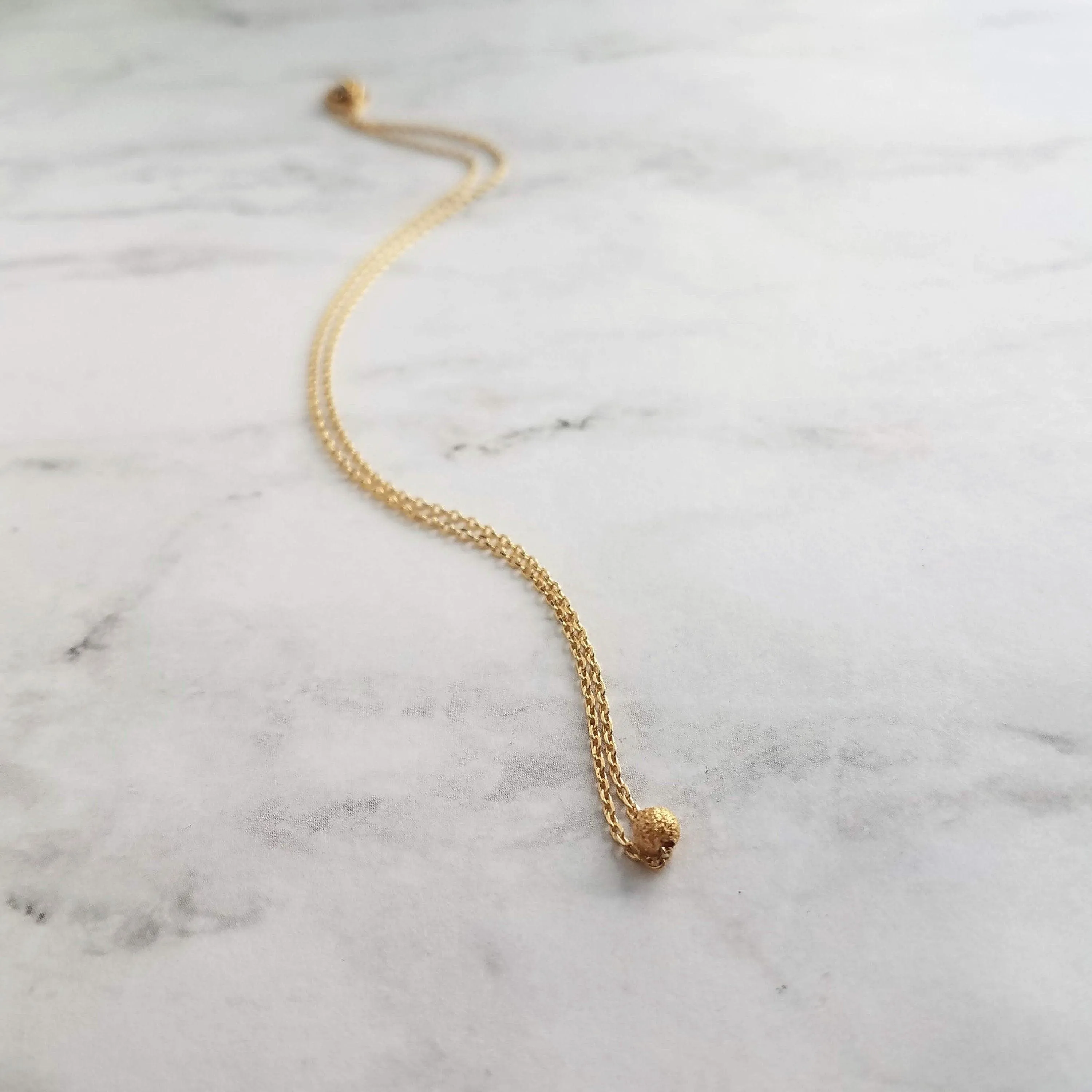 Tiny Gold Ball Necklace, simple gold necklace, little gold ball necklace, stardust necklace, gold bead necklace, layering necklace, minimal
