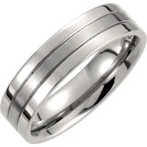 Titanium 6 mm Grooved Band Size 9.5