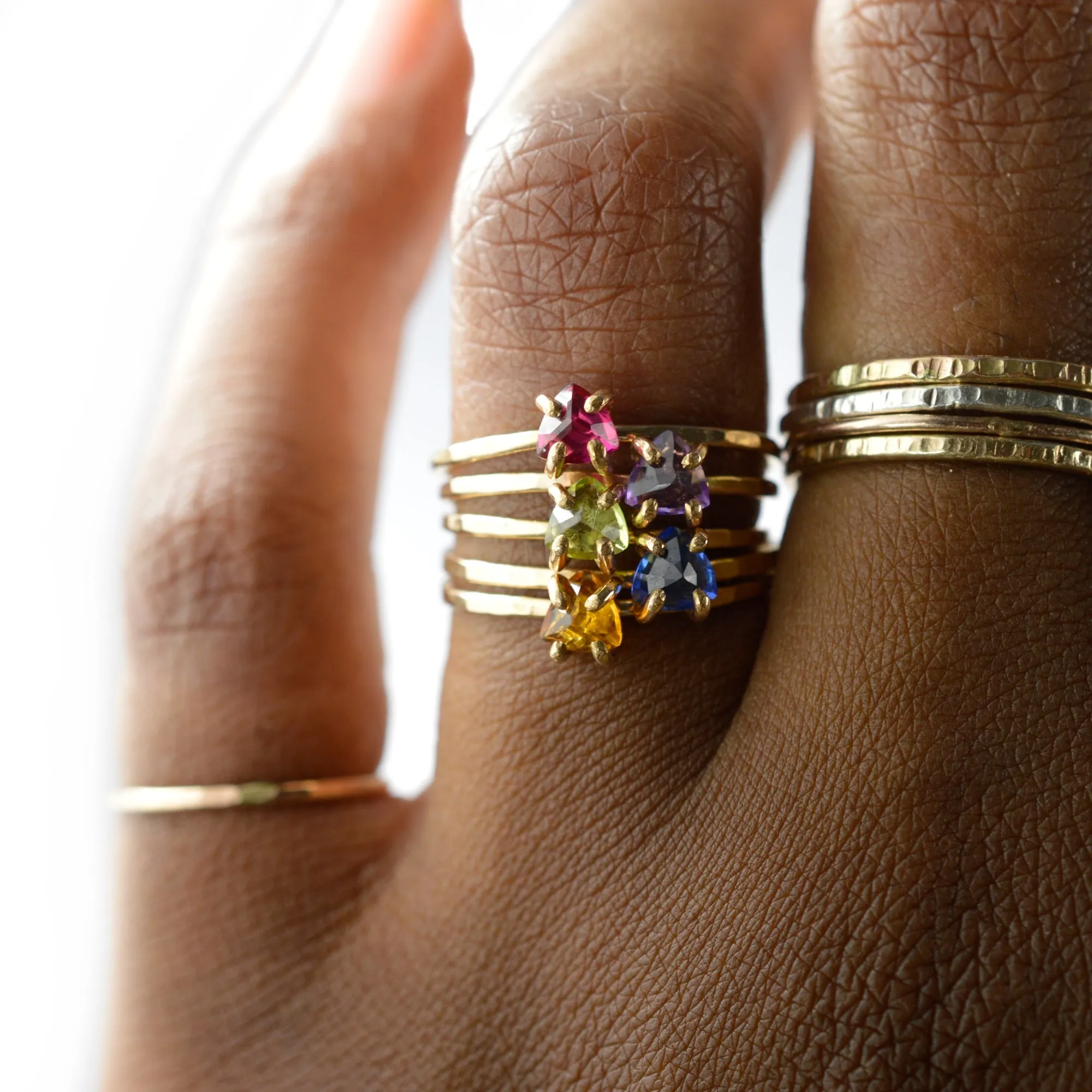 Trillion Cut Gemstone Ring