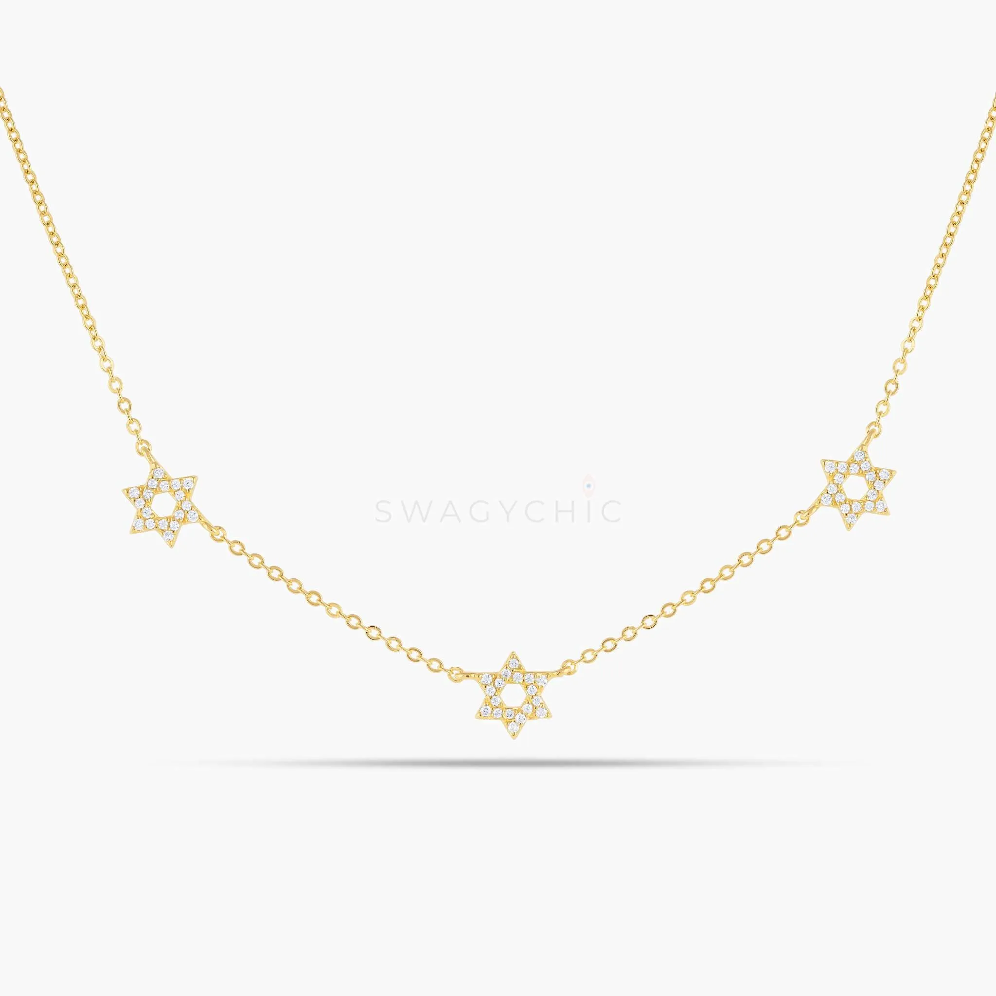 Triple David Necklace