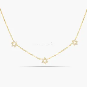 Triple David Necklace