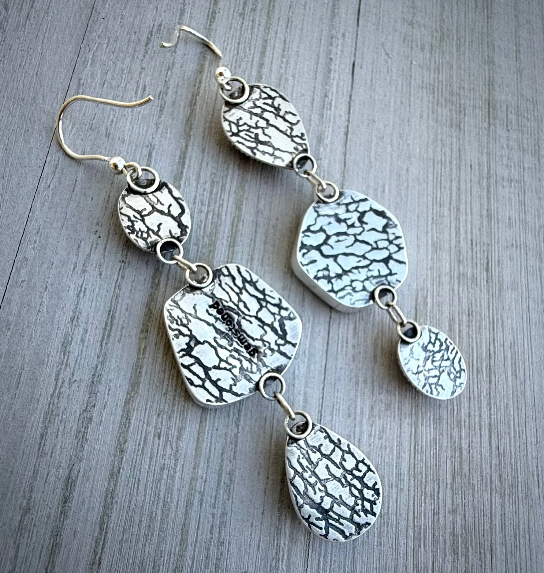 Triple Stoned Earrings