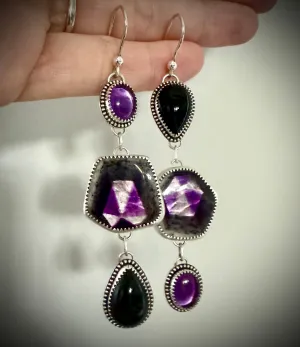 Triple Stoned Earrings