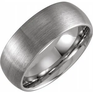 Tungsten 8 mm Domed Band Size 11 with Satin Finish