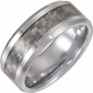 Tungsten Band with Carbon Fiber Inlay Size 10.5