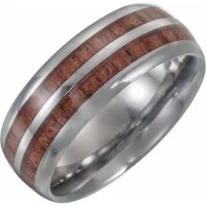 Tungsten Band with Wood Inlay Size 14