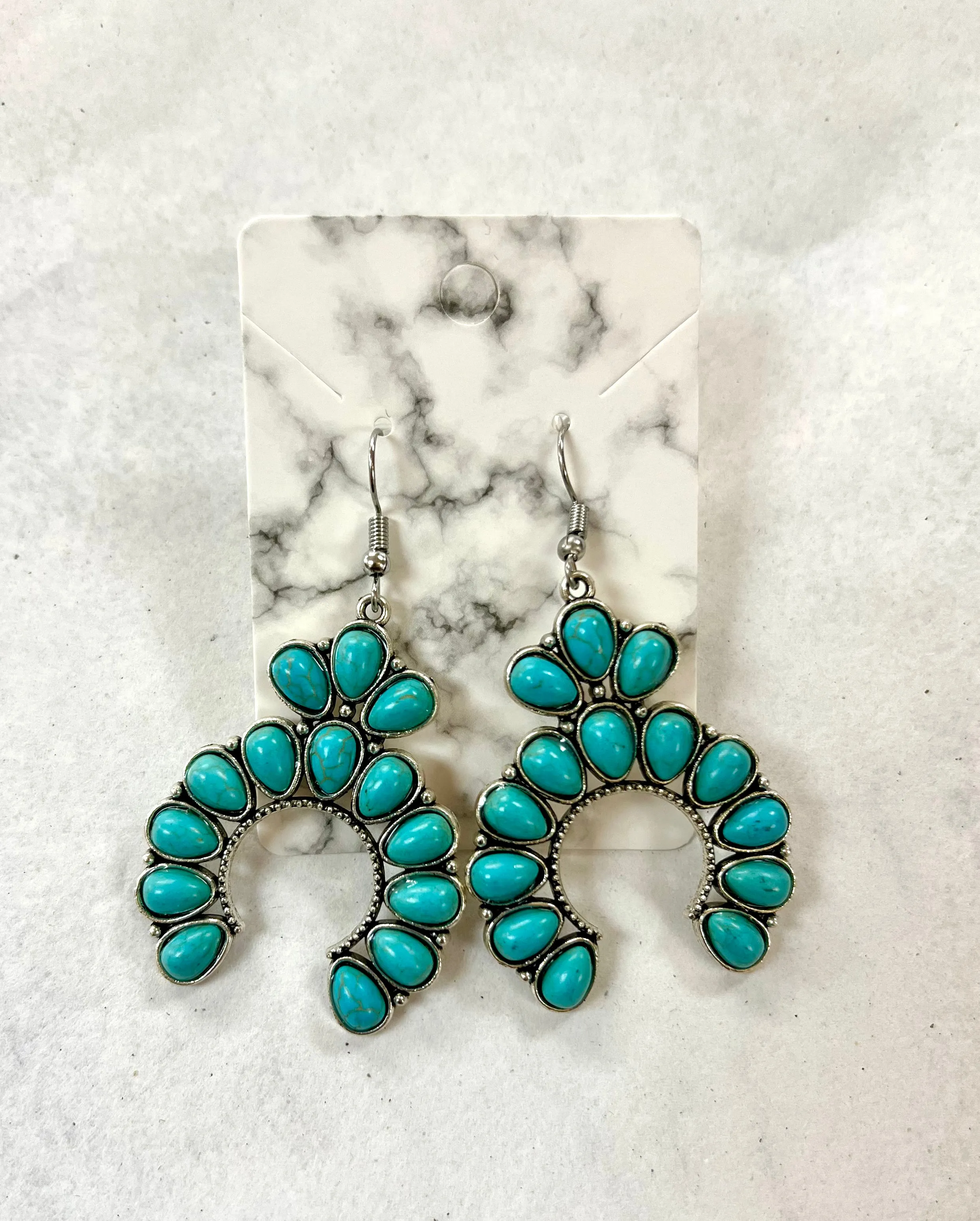 Turquoise Crescent Earrings