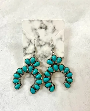 Turquoise Crescent Earrings