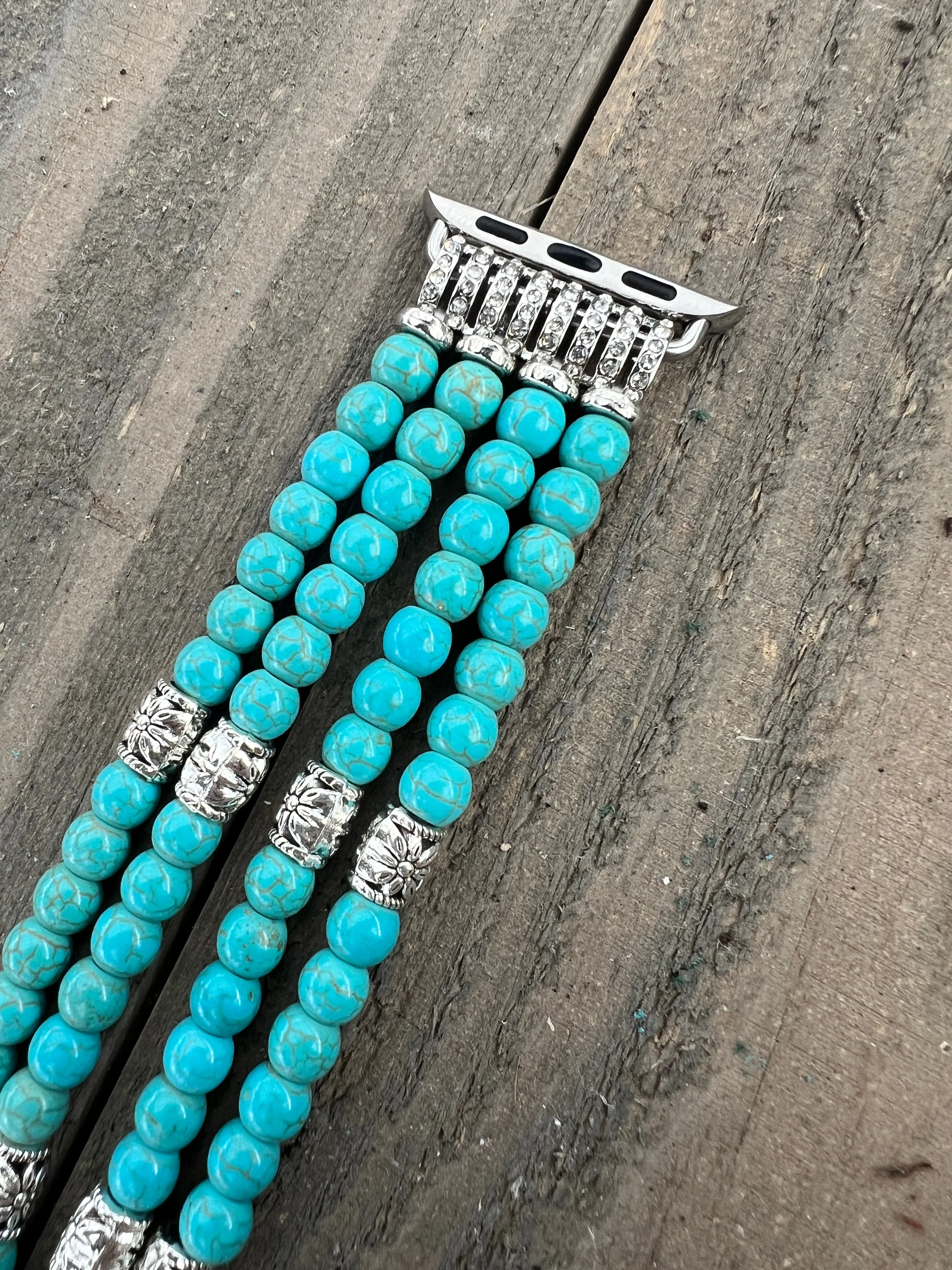 Turquoise Howlite Beaded Stretch Smart Watch Band