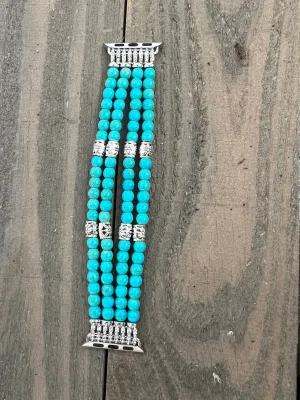 Turquoise Howlite Beaded Stretch Smart Watch Band