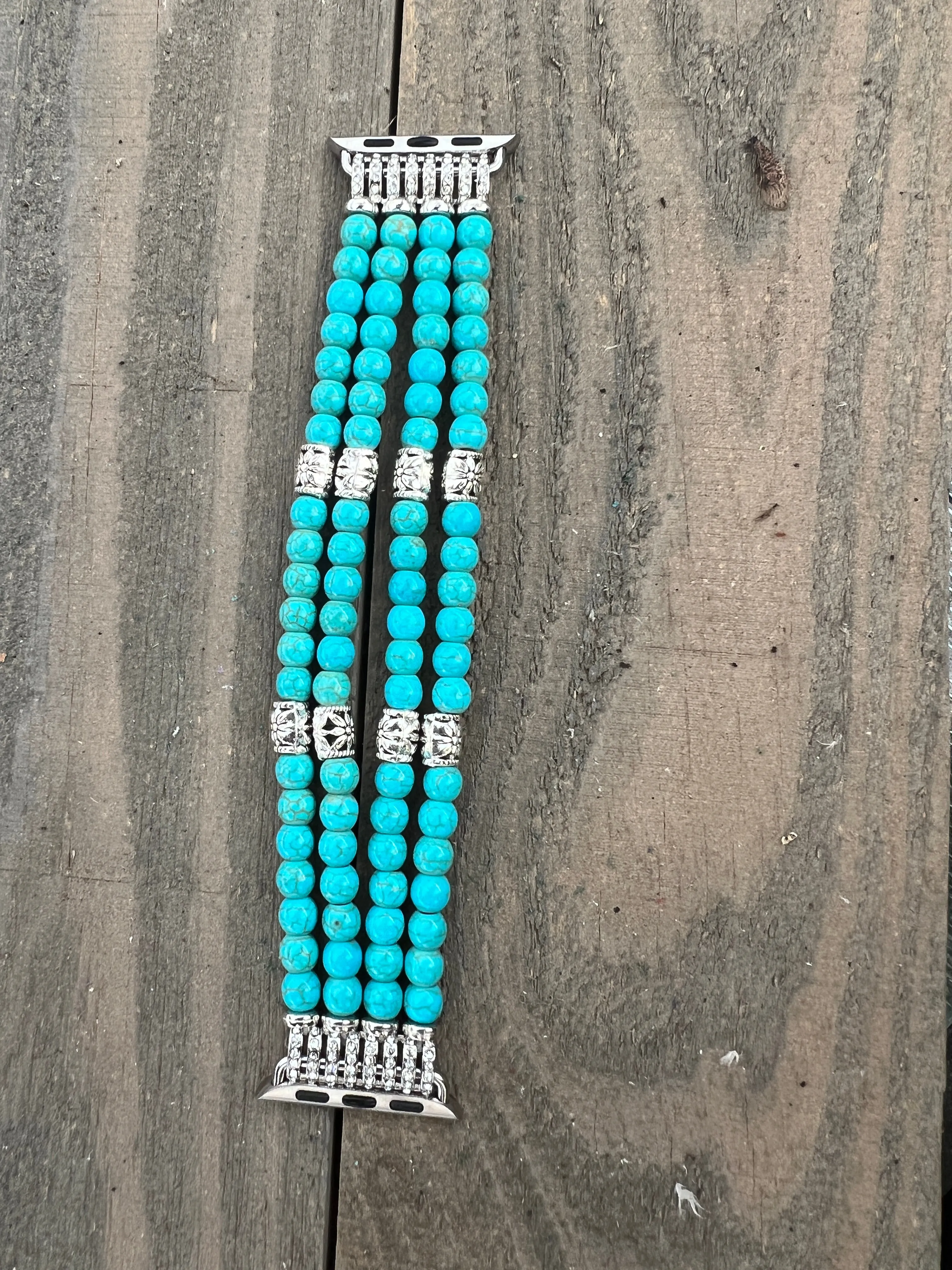 Turquoise Howlite Beaded Stretch Smart Watch Band